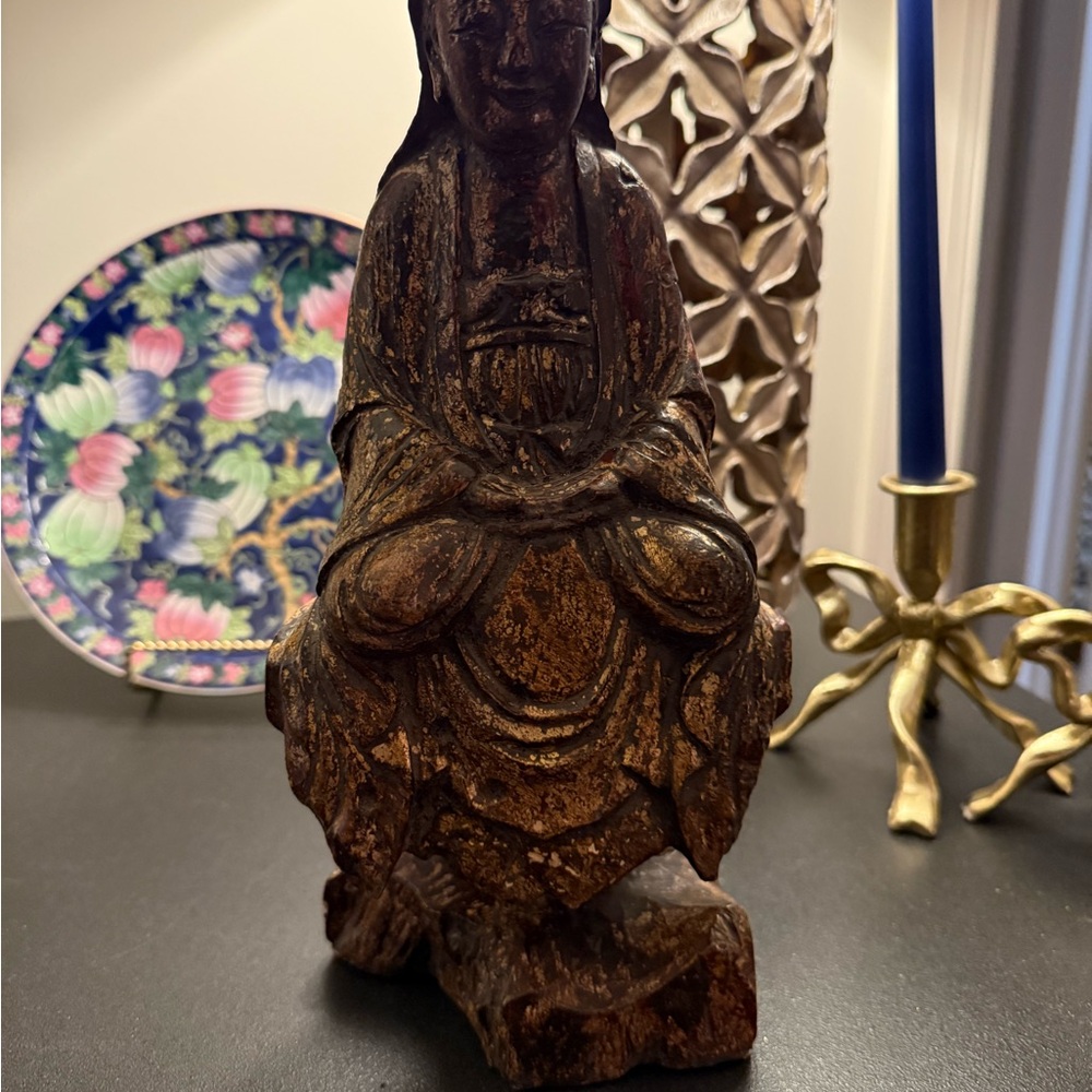 Qing Dynasty antique Chinese seated Bodhisattva statue